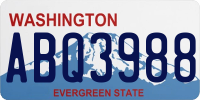 WA license plate ABQ3988