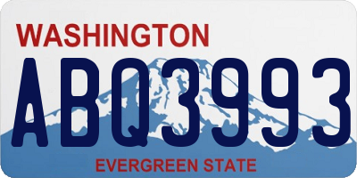 WA license plate ABQ3993