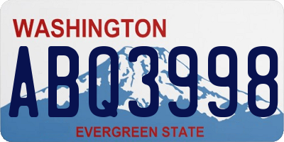 WA license plate ABQ3998