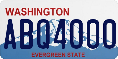 WA license plate ABQ4000