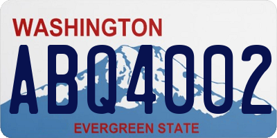 WA license plate ABQ4002