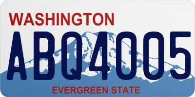 WA license plate ABQ4005