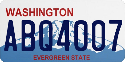 WA license plate ABQ4007