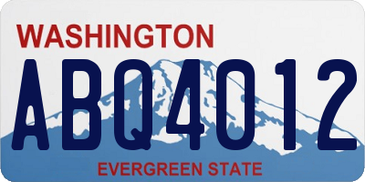 WA license plate ABQ4012