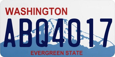 WA license plate ABQ4017