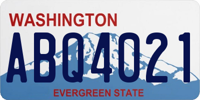 WA license plate ABQ4021