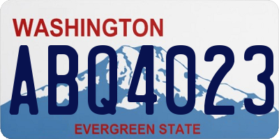 WA license plate ABQ4023