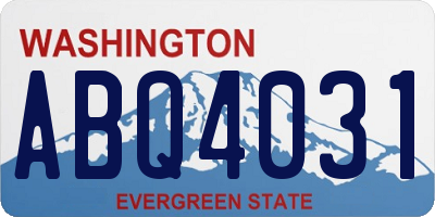 WA license plate ABQ4031