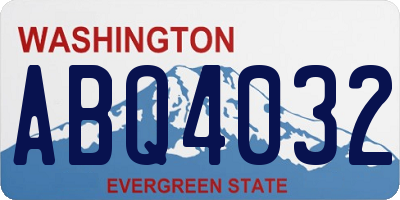 WA license plate ABQ4032