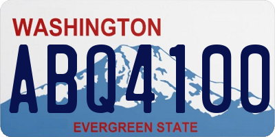 WA license plate ABQ4100
