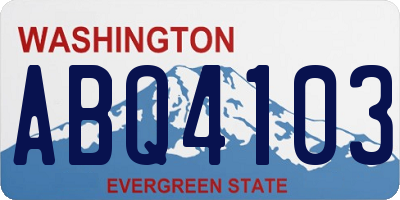 WA license plate ABQ4103
