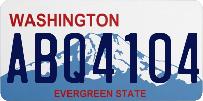 WA license plate ABQ4104