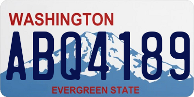 WA license plate ABQ4189