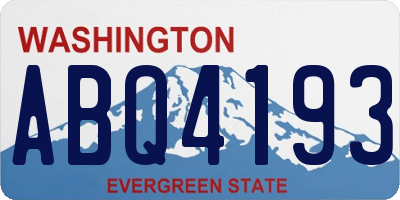 WA license plate ABQ4193