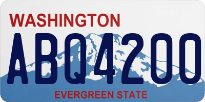 WA license plate ABQ4200