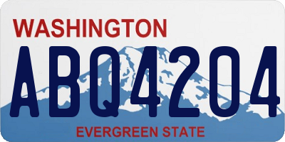WA license plate ABQ4204