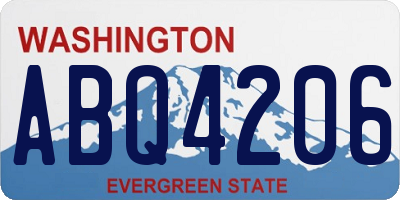WA license plate ABQ4206