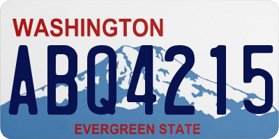 WA license plate ABQ4215