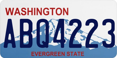 WA license plate ABQ4223