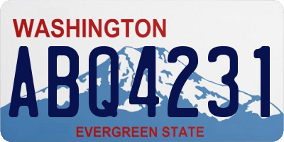 WA license plate ABQ4231