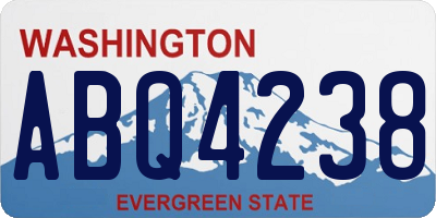WA license plate ABQ4238