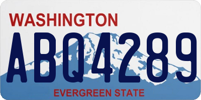 WA license plate ABQ4289