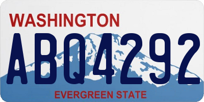 WA license plate ABQ4292
