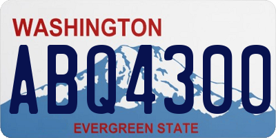 WA license plate ABQ4300
