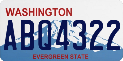 WA license plate ABQ4322