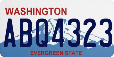 WA license plate ABQ4323