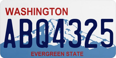 WA license plate ABQ4325
