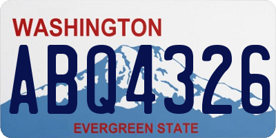 WA license plate ABQ4326