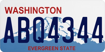 WA license plate ABQ4344