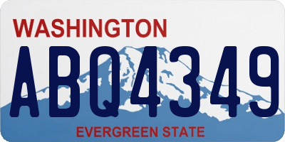 WA license plate ABQ4349