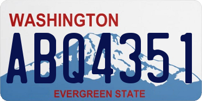 WA license plate ABQ4351