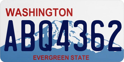 WA license plate ABQ4362