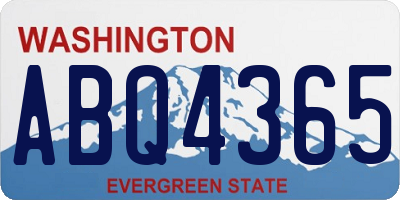 WA license plate ABQ4365