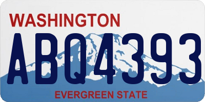 WA license plate ABQ4393