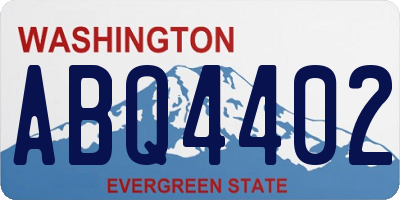 WA license plate ABQ4402