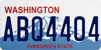 WA license plate ABQ4404