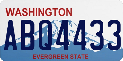 WA license plate ABQ4433