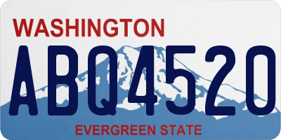 WA license plate ABQ4520
