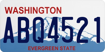 WA license plate ABQ4521