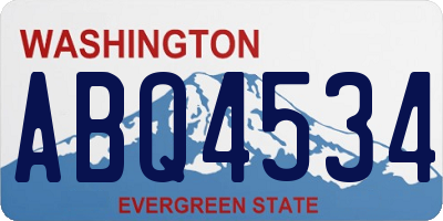 WA license plate ABQ4534