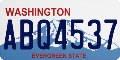 WA license plate ABQ4537