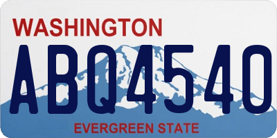 WA license plate ABQ4540