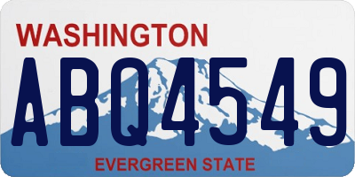 WA license plate ABQ4549