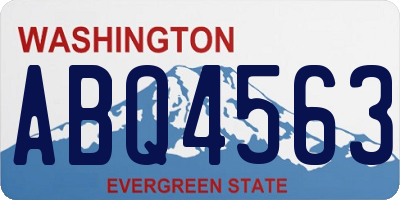 WA license plate ABQ4563