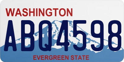 WA license plate ABQ4598