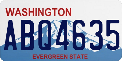 WA license plate ABQ4635